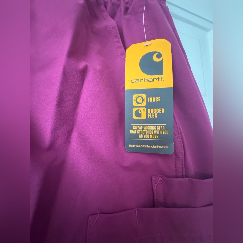 Carhartt Force Rugged Flex Burgundy Utility Uniform Workwear Pants NWT XS - Picture 3 of 6